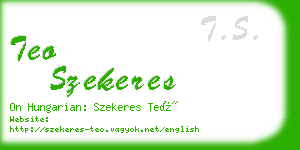 teo szekeres business card